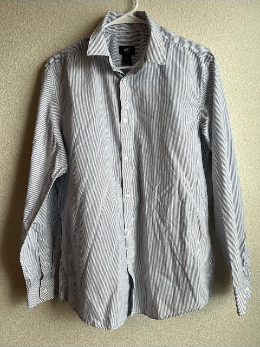 H&M Men's Blue Pinstripe Dress Shirt